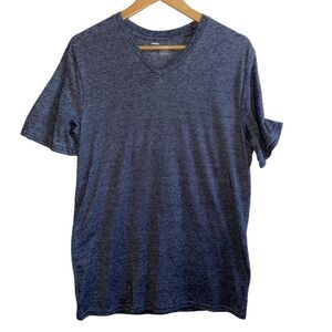 Public Opinion T-Shirt Mens Small V-Neck Gray Stripe NWOT #